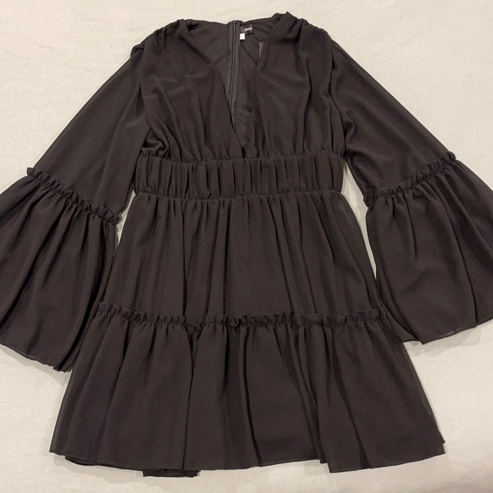 SHEIN Black Ruffled Dress